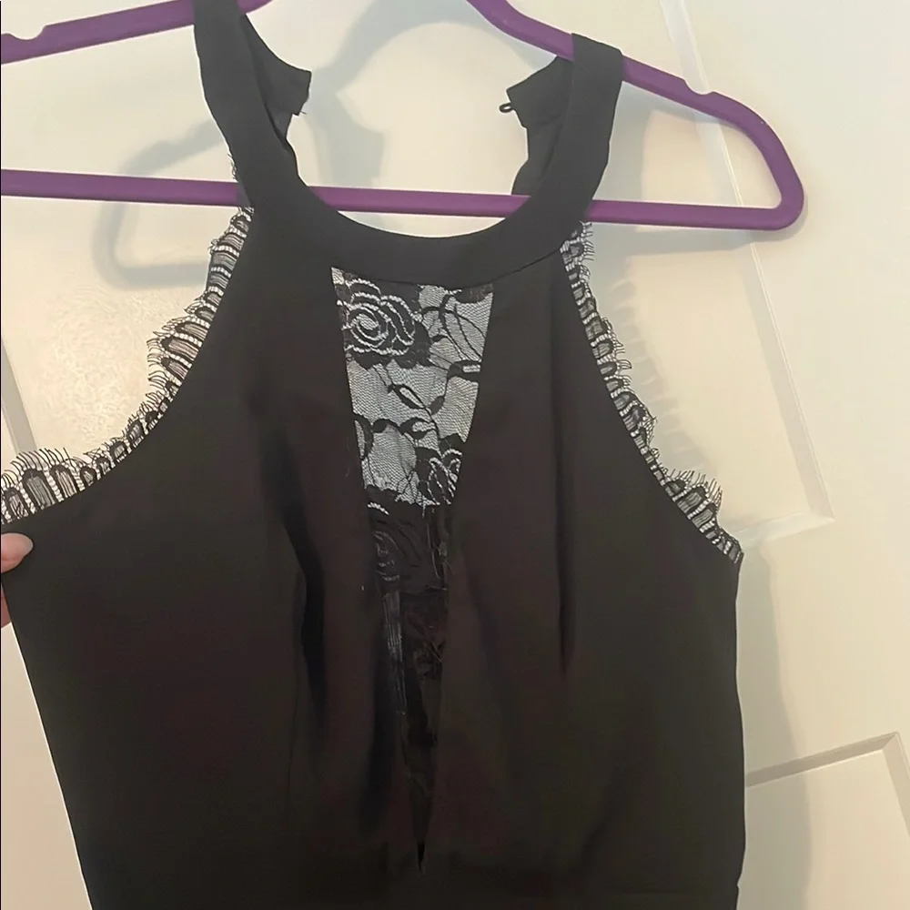 Charlotte Russe Black Romper with Lace Detail - Picture 3 of 5